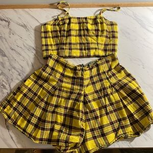 CHER from clueless!! Wild fable yellow plaid set s xs